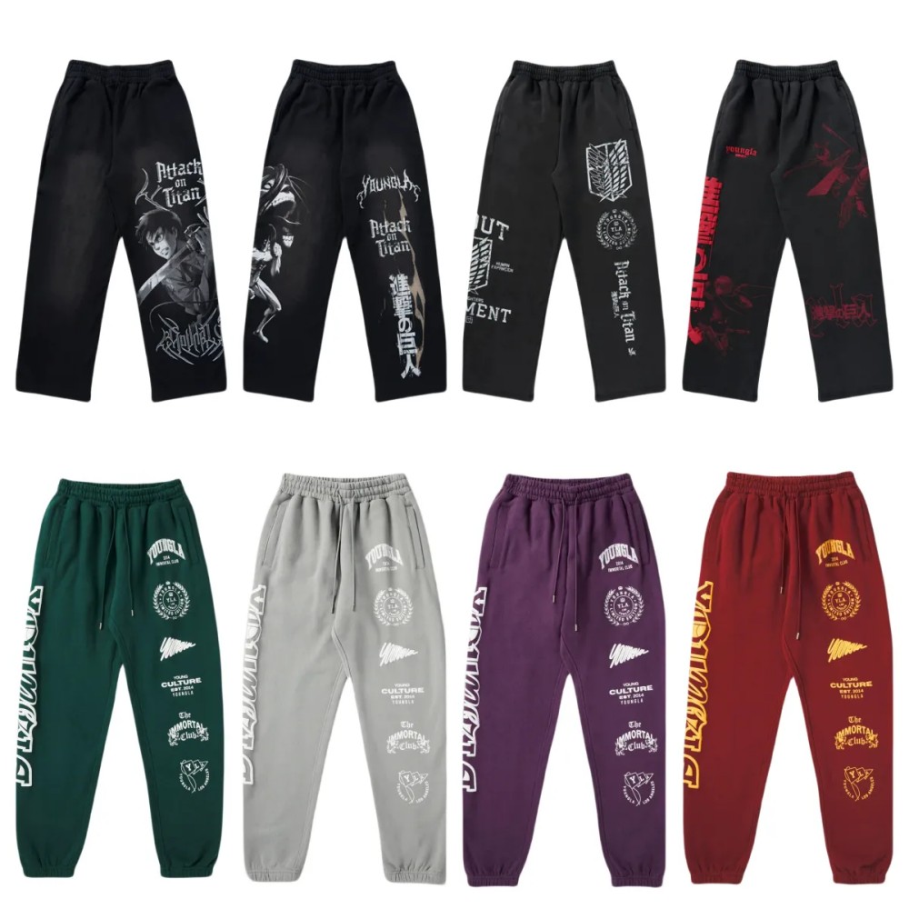 Men's Pants Mens Jeans YOUNG LA American fashion brand high street sweatpants Jogger gym sports fitness casual straight leg slacks