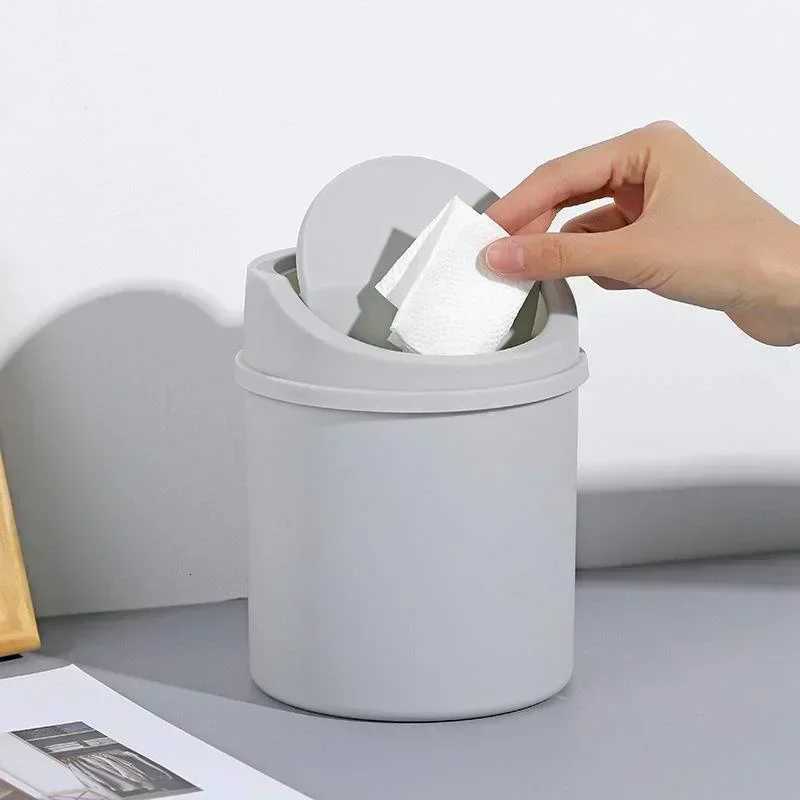 NEW 1Pcs Mini Desktop Bin Trash Can Garbage Can Clean Workspace Trash Can Tube with Cover Bedroom Box Home Desk C251120