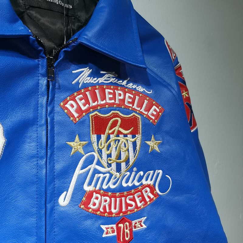 Authentic Mens Jackets High-quality PP Baseball Short Jacket Womens Leather Genuine Leather Embroidered Diamond Hall of Fame Hip-Hop