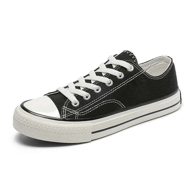 New Arrival Summer Fashion women Flats All Black White Red Casual womens Canvas Sneakers Lace-Up Shoes