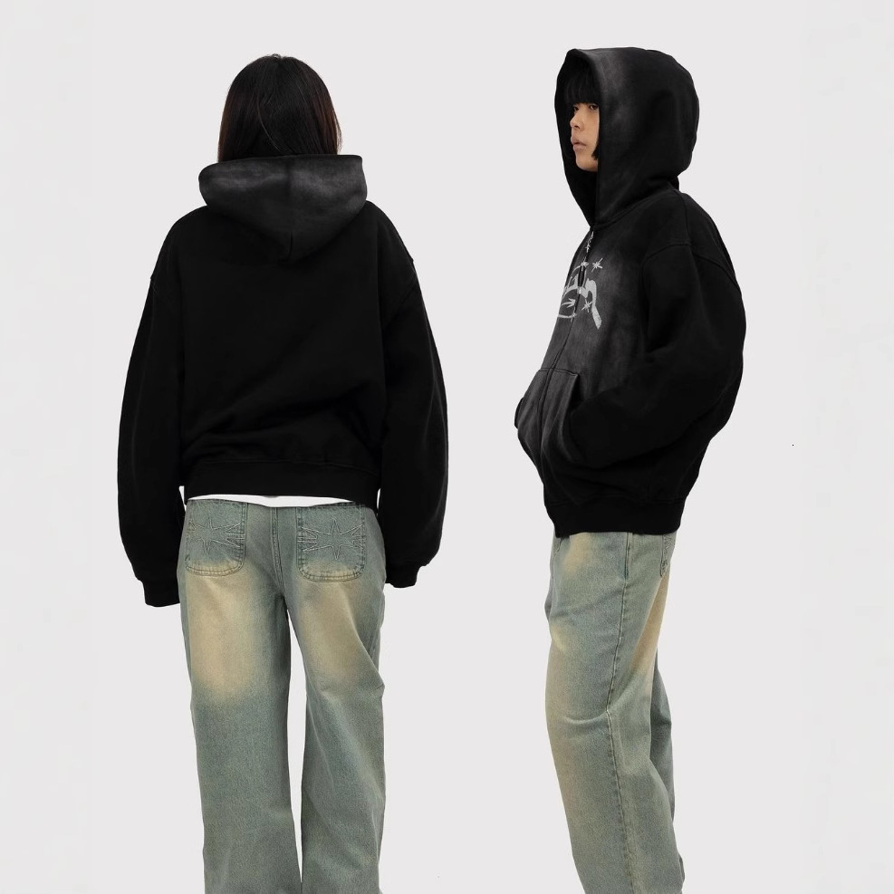 American Vintage Denim Y2K Clothes Men Women Hip Hop Letter Patchwork Embroidery Rhinestones Oversized Jacket Casual Coat 251107