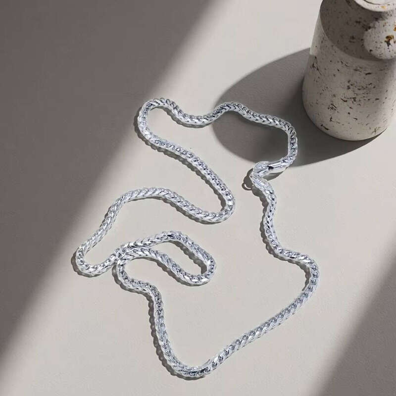 Sterling Sier Chain 2.5mm 3mm 5mm Wide Thick Franco Necklace Rose Gold Rhodium Plated Wedding Engagement Gift