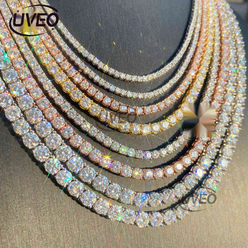 Hot Sale Hip Hop Iced Out Jewelry Fashion Dia Necklace S Sier 2MM 3MM 4MM 5MM Vvs Moissanite Tennis Chain