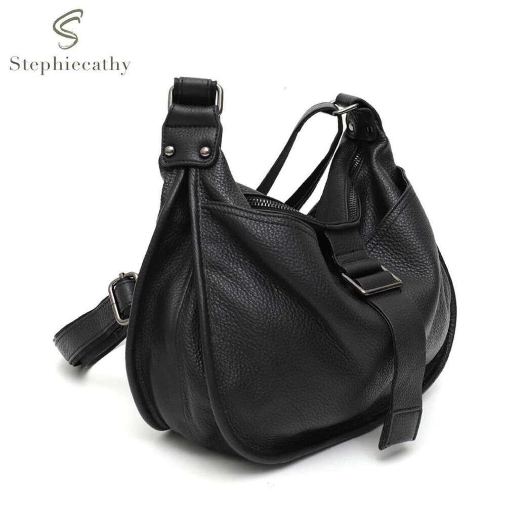 Designer Bag Women Design Style Genuine Leather Shoulder Bag Multi Pockets Casual Daily Slouchy Preppy Chic Handbag Messenger Satchel Purse