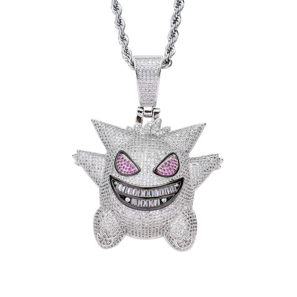 Luxury designer DagengGhost Cartoon Hip Hop Pendant, Ice out VVS Moissanite necklace with free shipping