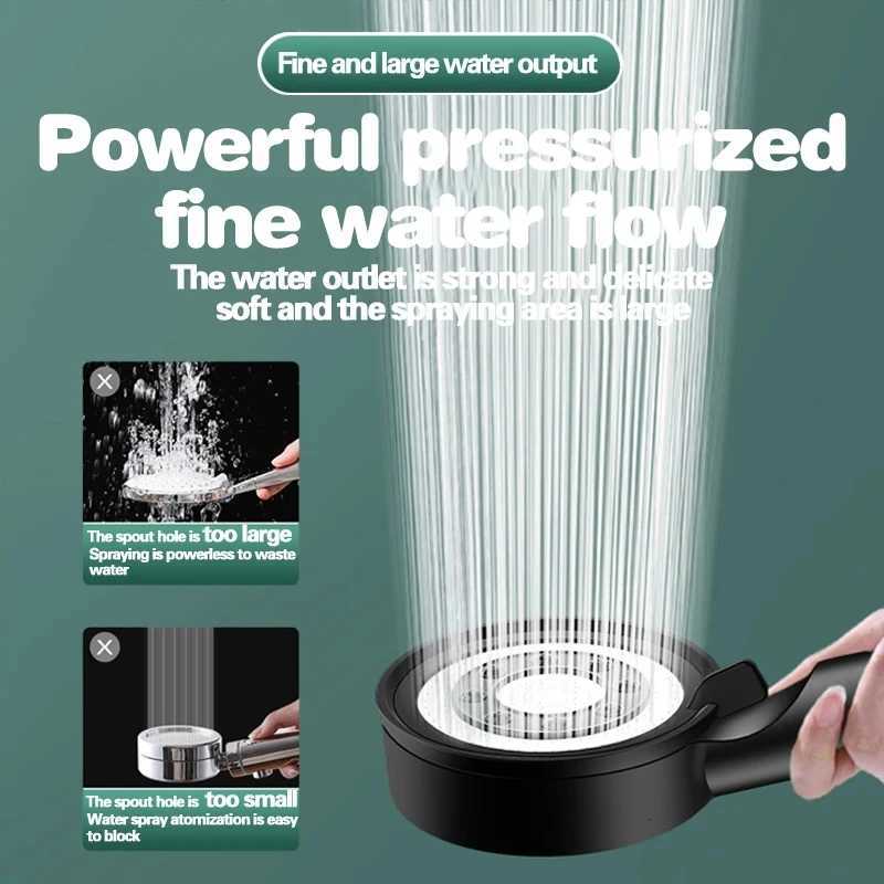 New 5 Modes Shower Head Adjustable High Pressure Water Saving Water Massage Shower Head Hook Hose Set Bathroom AccessoriesM251120