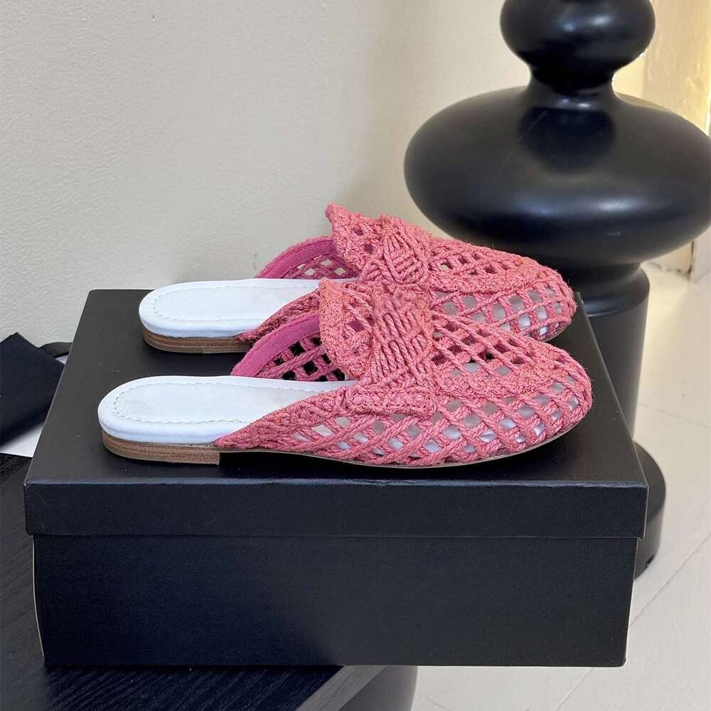Women Size35-41 Weaving Knitting Loafers Low Heels Solid Colors Hollow Flats Round Toe Designer Shoes atillas De Mujer
