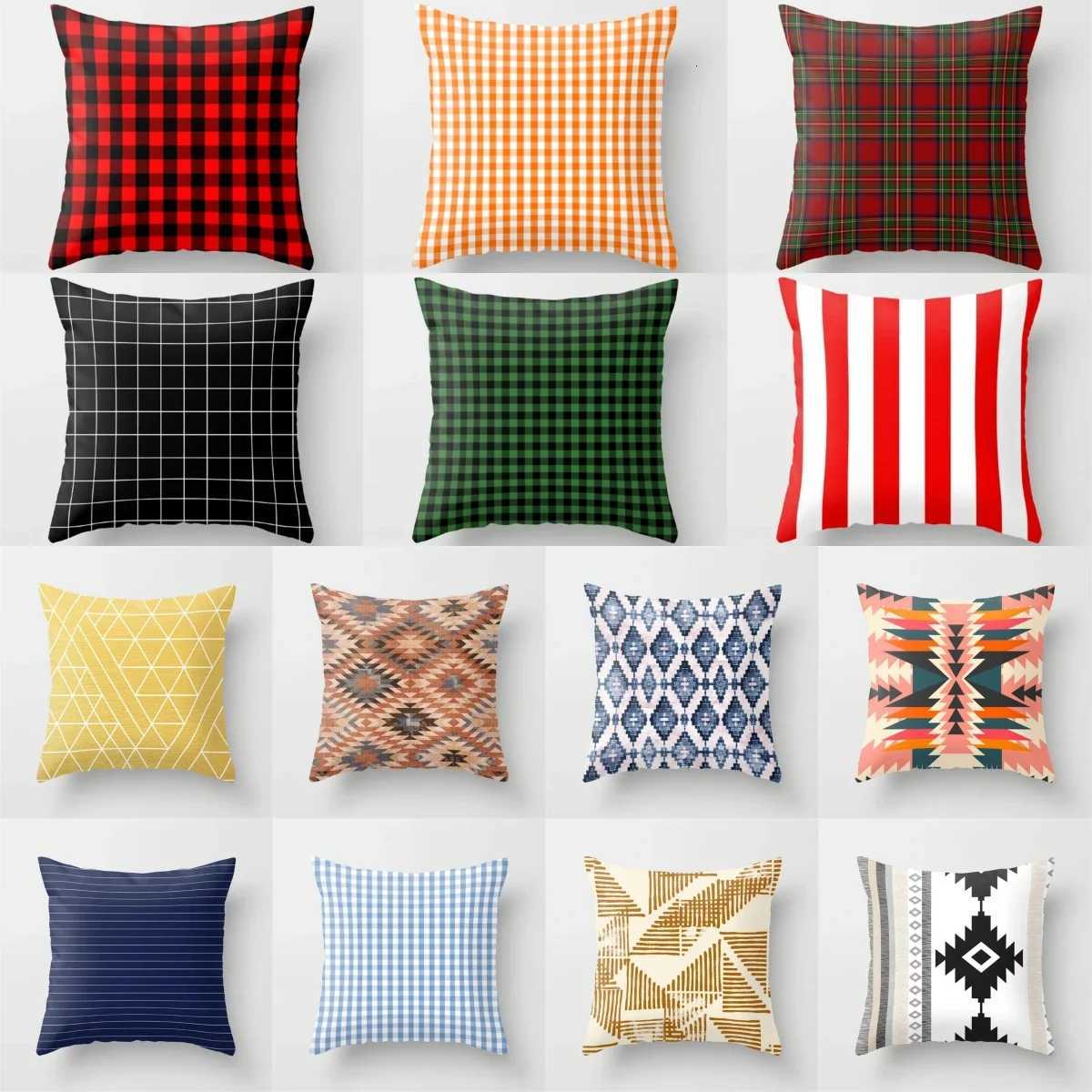 Pillow Case NEW Plaids Cushion Cover Super Soft Polyester Throw Covers Decorative Sofa s Hot Nordic Fashion Scottish case C251120