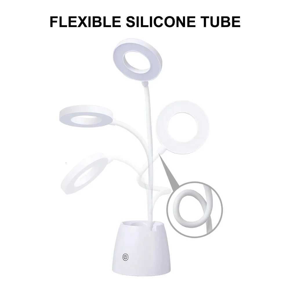 Dimmable Table Light Flexible Touch Control Reading Lamp Flexible Book Desk Night Light USB Rechargeable For Studying Bedside M251120