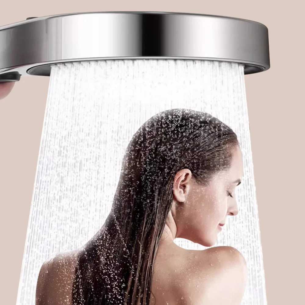 224 Holes High-pressure Rainfall Handheld Shower Head 4 Mode Large Panel Large Flow Bath Rain Shower Bathroom Faucet AccessoriesM251120