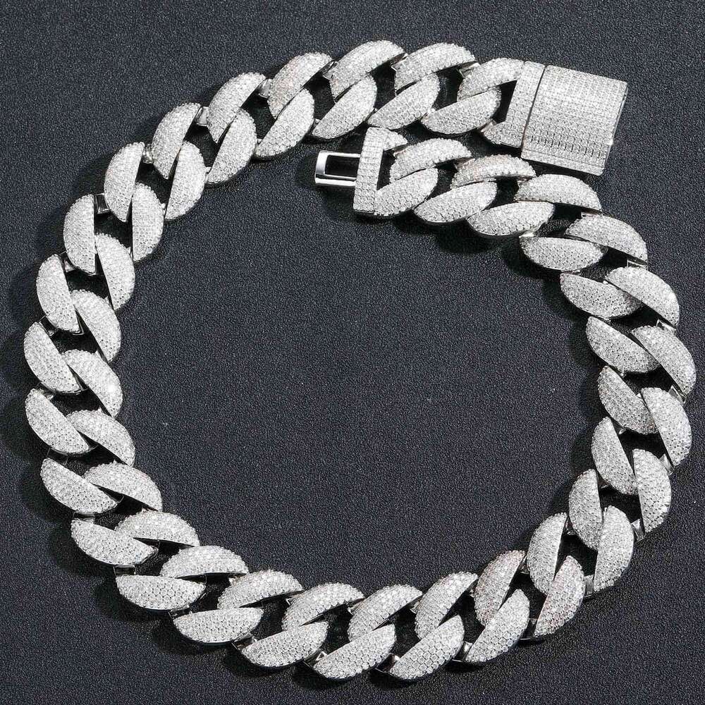 Luxury designer 22mm Bubble Cuban Chain Hip Hop 5 row Ice out vvs Moissanite Necklace Men's Necklace with free shipping