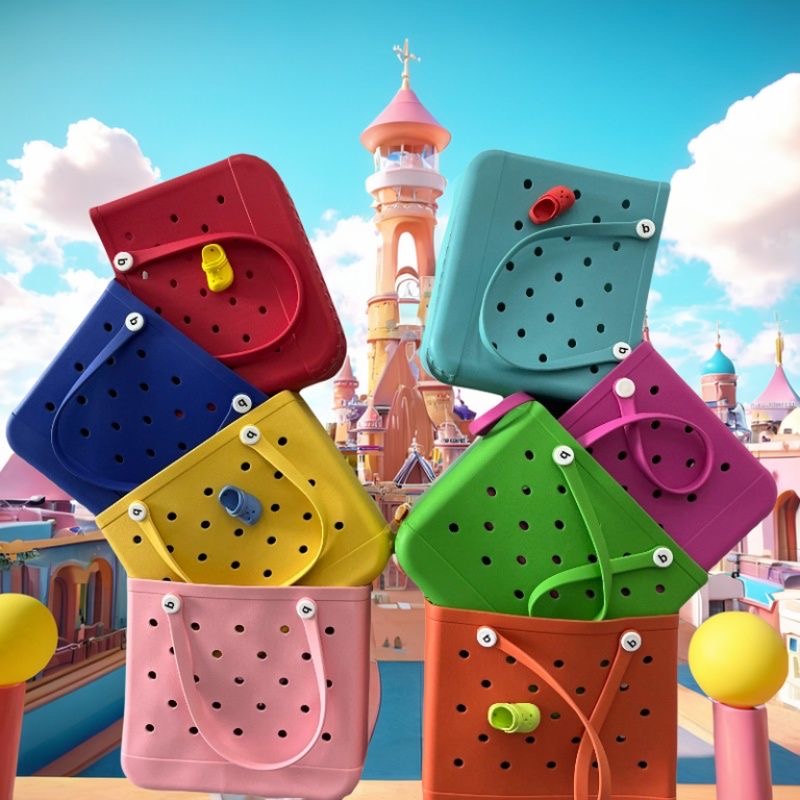 Shopping Extras Large Silicon Tote Bag Rubber With Holes Bog Bags ML Handbag Designer Summer Waterproof EVA with Hole Beach Bag
