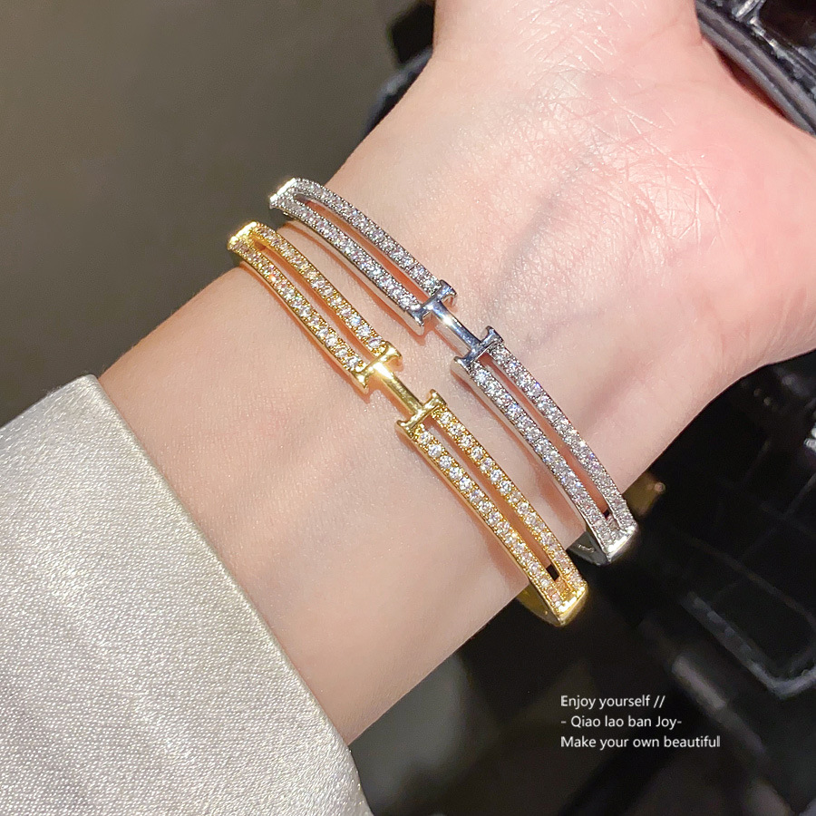 Fashionable New Double Layer Design Exquisite Small Diamond Inlaid Charming Women s High Quality Gift Bracelet