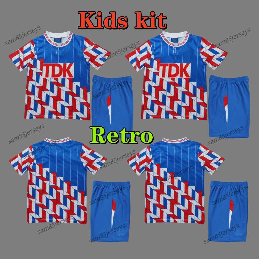 Kids kit 1989-90 Aja jerseys BERGKAMP Retro Soccer Jersey WITSCHGE 89 90 Children away VINTAGE KLUIVERT ShirtS Football Shirt boys shirts