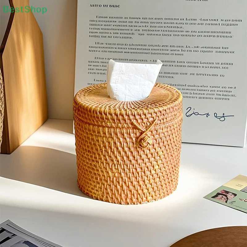 Woven Tissue Box Imitation Rattan Woven Grass Tissue Storage Box Luxury Tissue Paper Holder Home Living RoomTable Decoration C251120