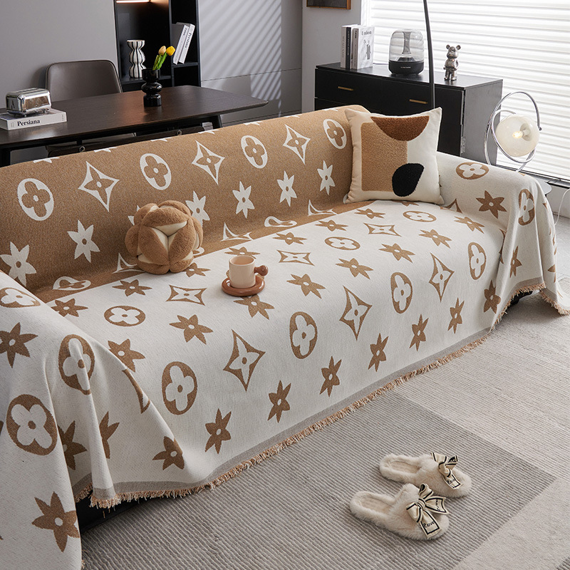 Classic old flower Printing Sofa Towel Non Slip Washable Living Room Universal Sofa Cover Cover Four Seasons Applicable Stain Resistant Easy Care - view 6