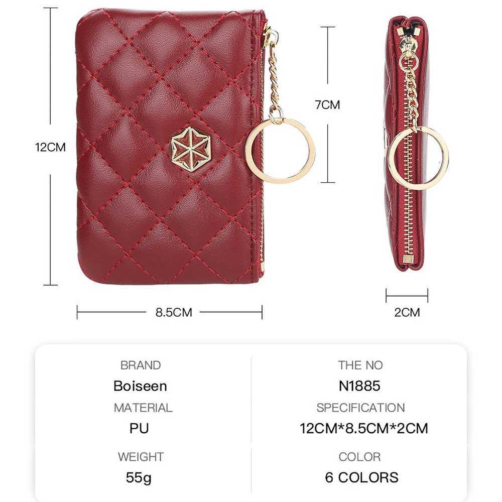 Ultra Thin Card Holder for Women Solid Color PU Mini Wallet No RFID Slim Pocket Purse with Coin Zip PocketW251120