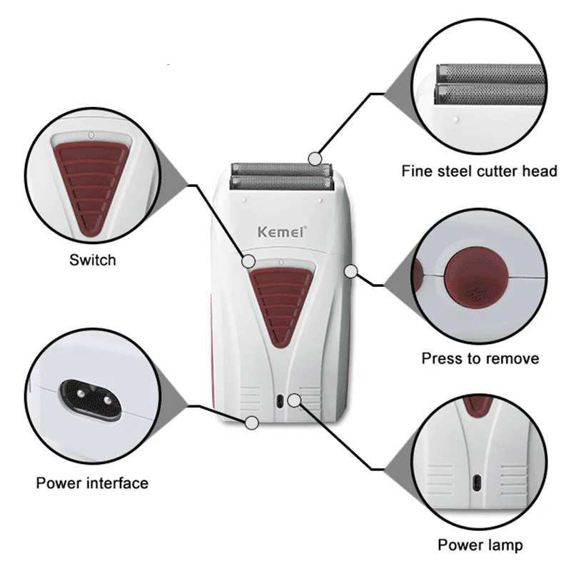Kemei KM-PG809A KM-PG232 KM-3382 Professional Hair Clipper Set USB Charging Rechargeable Electric Shaver Cordless Beard TrimmerT251120