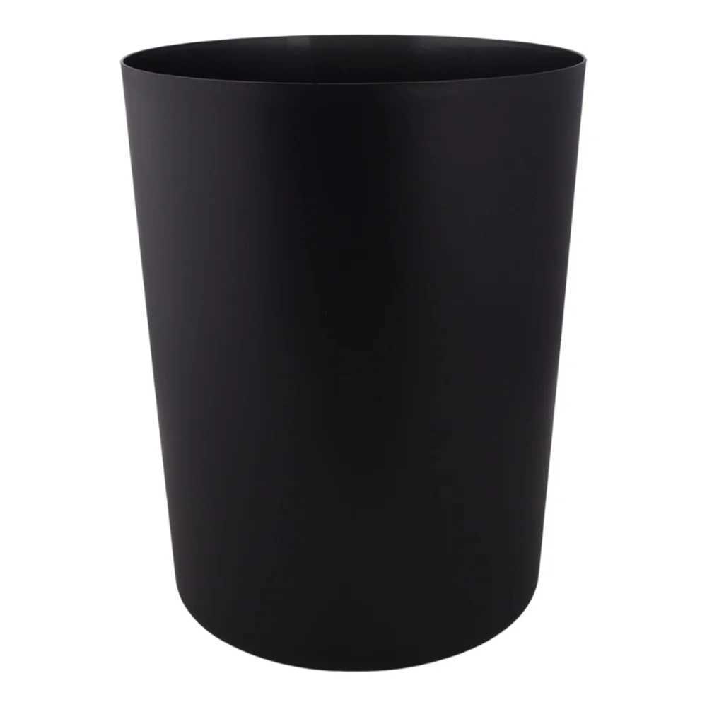 2 Pack 5 Gallon Black Plastic Wastebasket Indoor Trash Can Durable Easy Clean Ideal Office Home C251120