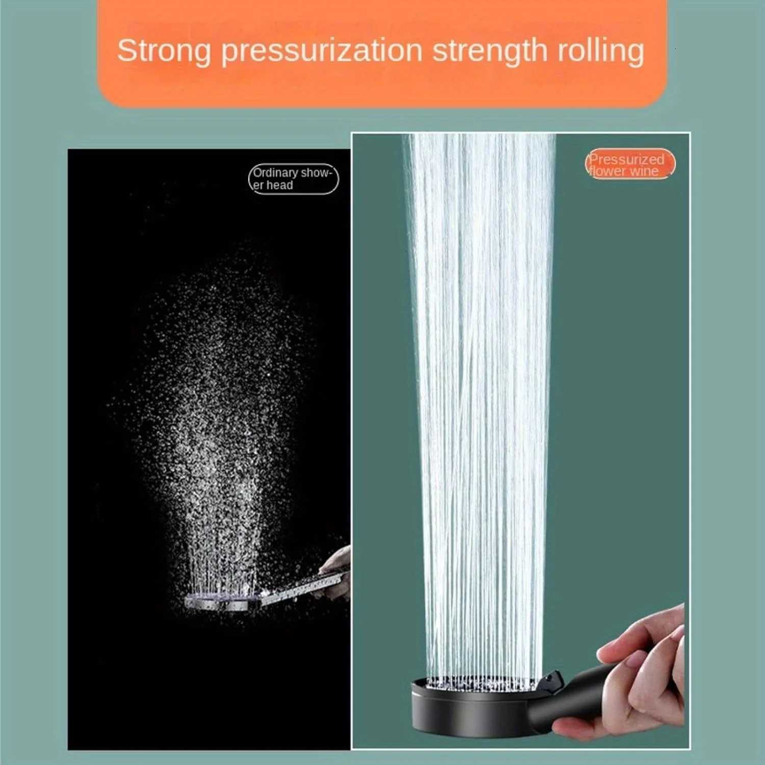 1PC 5-Mode High-Pressure Shower Head 5 Adjustable Speeds Spray Patterns Wall-Mounted Bathroom ABS Durable Adjustable FlowM251120