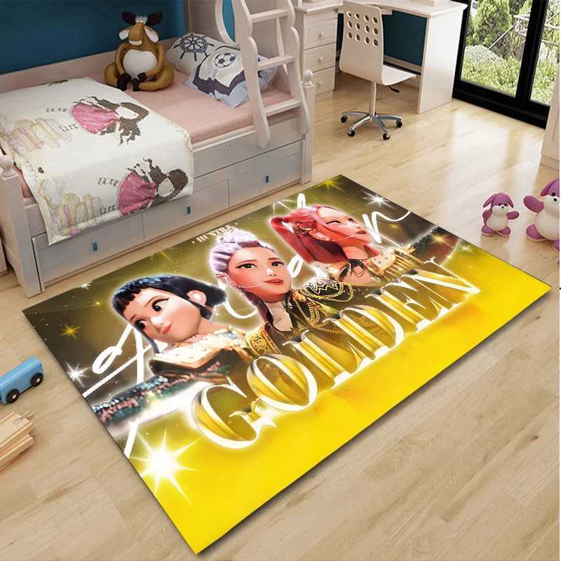 KPop Demon Hunters Carpet Rumi Mira Zoey Lounge Rug luxury Bedroom Bedside Floor Mat DecorM251120