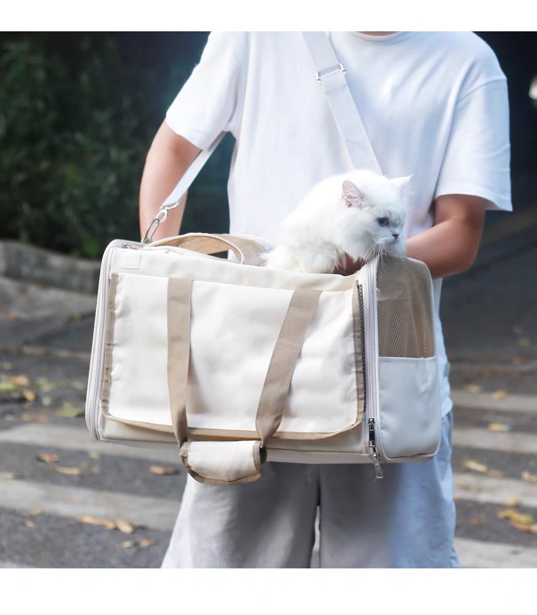 Portable Cat Carrier Bag: Breathable Canvas Pet Travel Bag for Spring and Summer Outings Free shipping