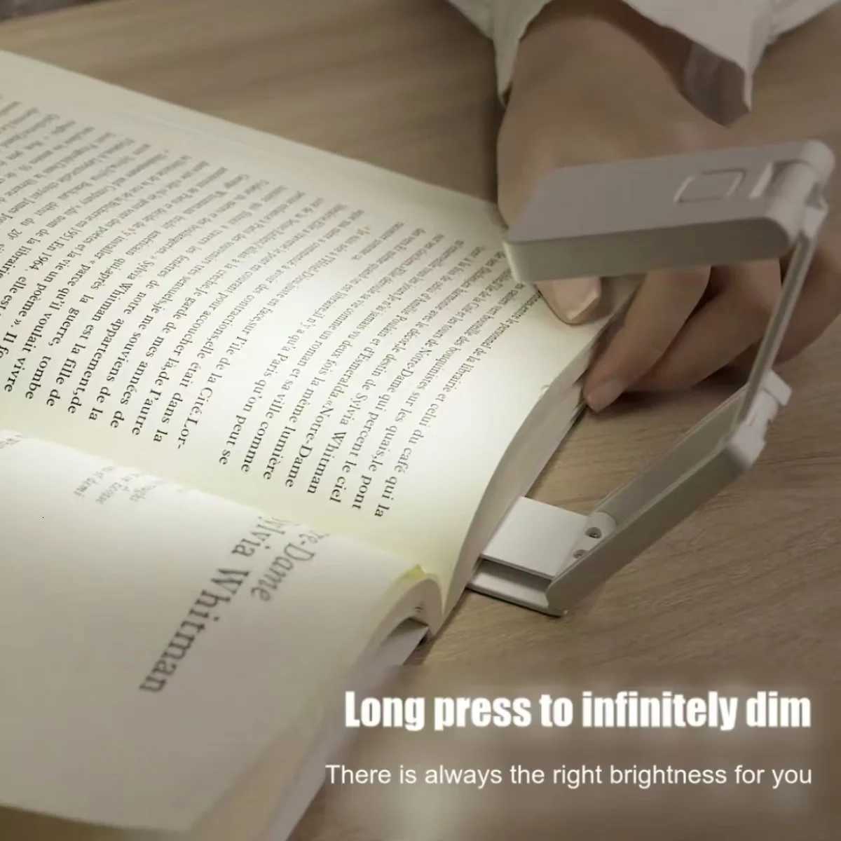New Night Lights USB Rechargeable Folding Portable Reading Book Lights Eye Protection 3 Light Colors Adjustable Brightness Lamp M251120