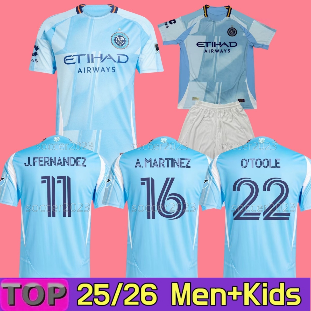 2025 New York City FC Soccer Jerseys 25 26 Football Shirt Primary Home NYCFC Sky Away OJEDA MORALEZ THIAGO MARTINS J. FERNANDEZ Fans Player Version Men Kids Kit