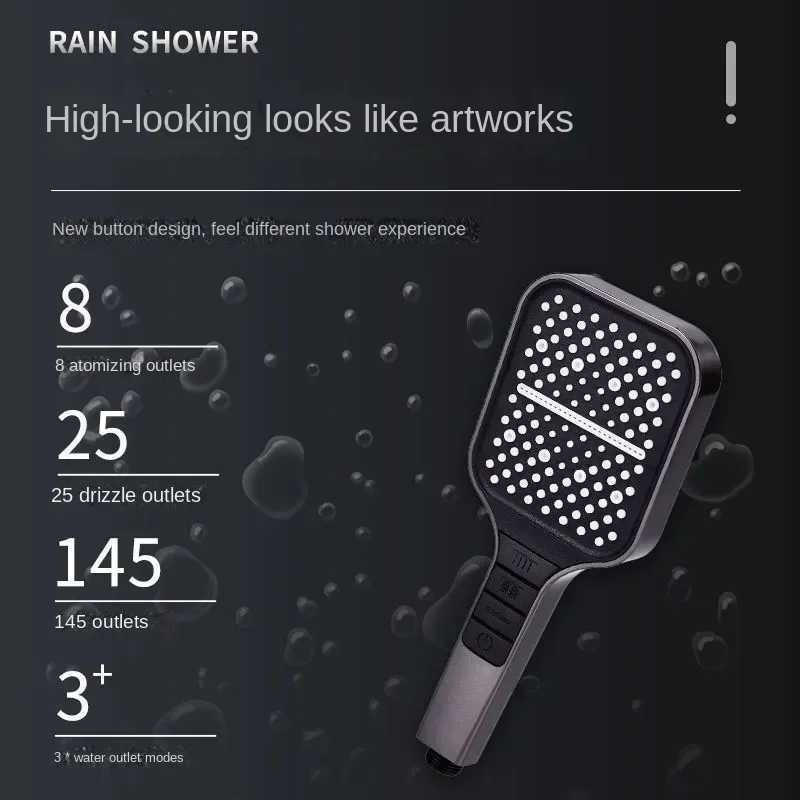 1-4Pcs High Quality Bathroom High Pressure Rain Shower Head Shower Set Nozzle 7 Modes Adjustable for Bathroom AccessoryM251120