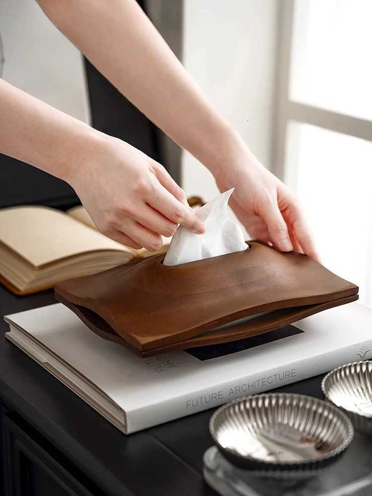 Walnut Wood Tissue Boxes Cover Tissue Holder Napkin Case for Home Decoration Hotel Restaurant Light Luxury Scandinavian Style C251120