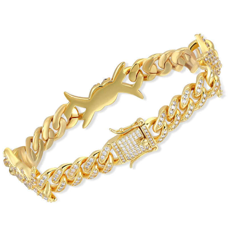 10mm Hip Hop Punk Sterling Sier Iced Out Barbed Wire Knot Thorn Moissanite Cuban Link Chain