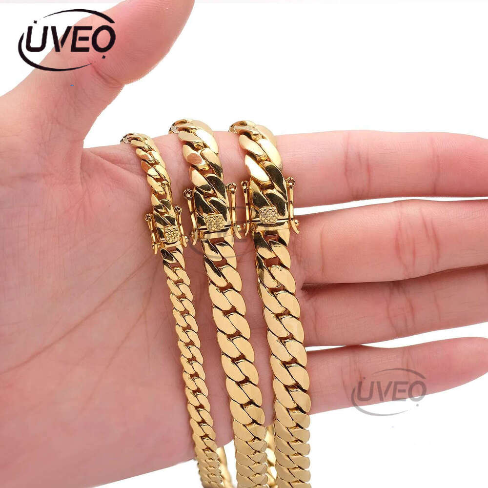 6mm-10mm 304 Stainless Steel Snake Chain Necklace Bracelet Real Gold Plated Jewelry