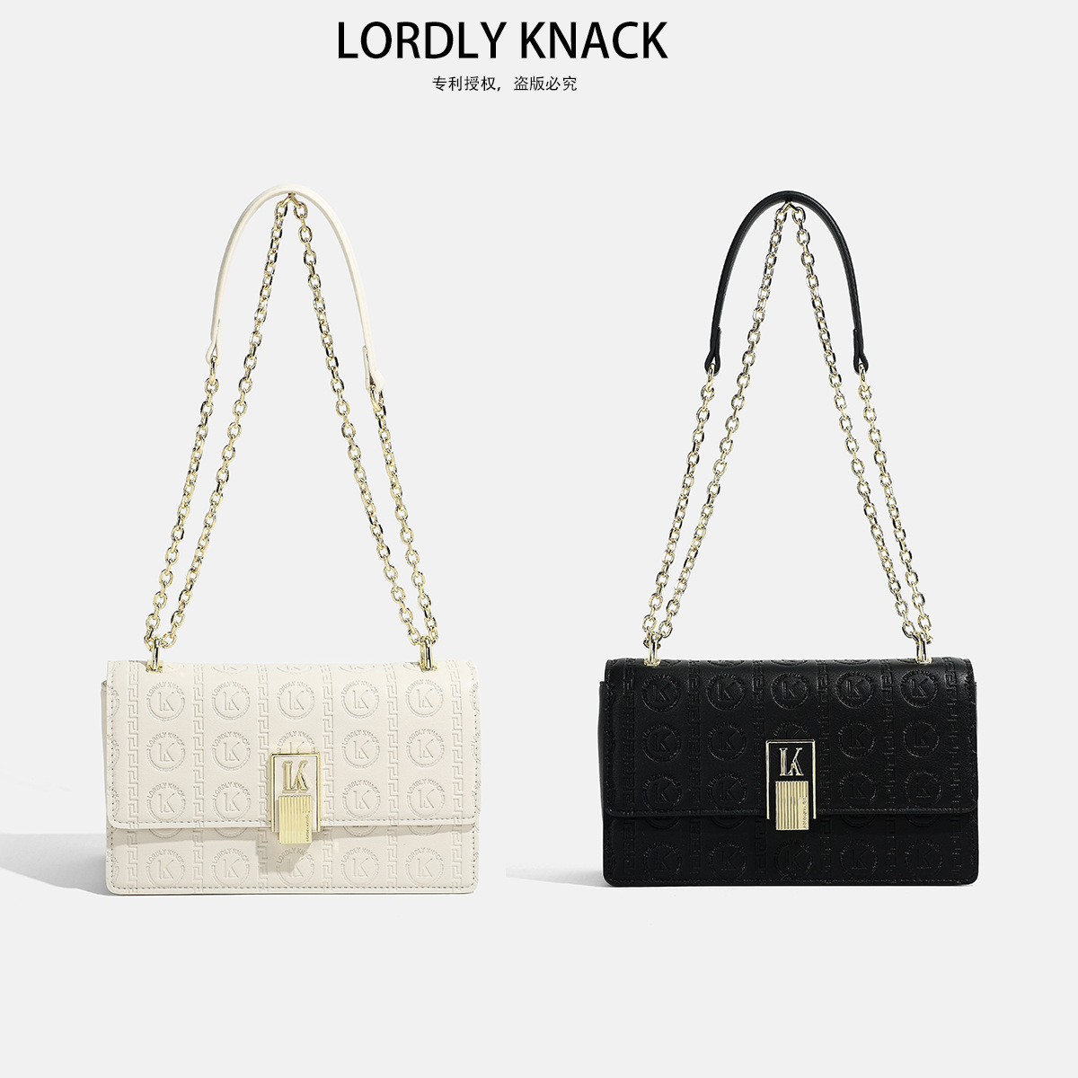 LORDLY KNACK designer classic small square light luxury fashionable and versatile single shoulder chain bag for women