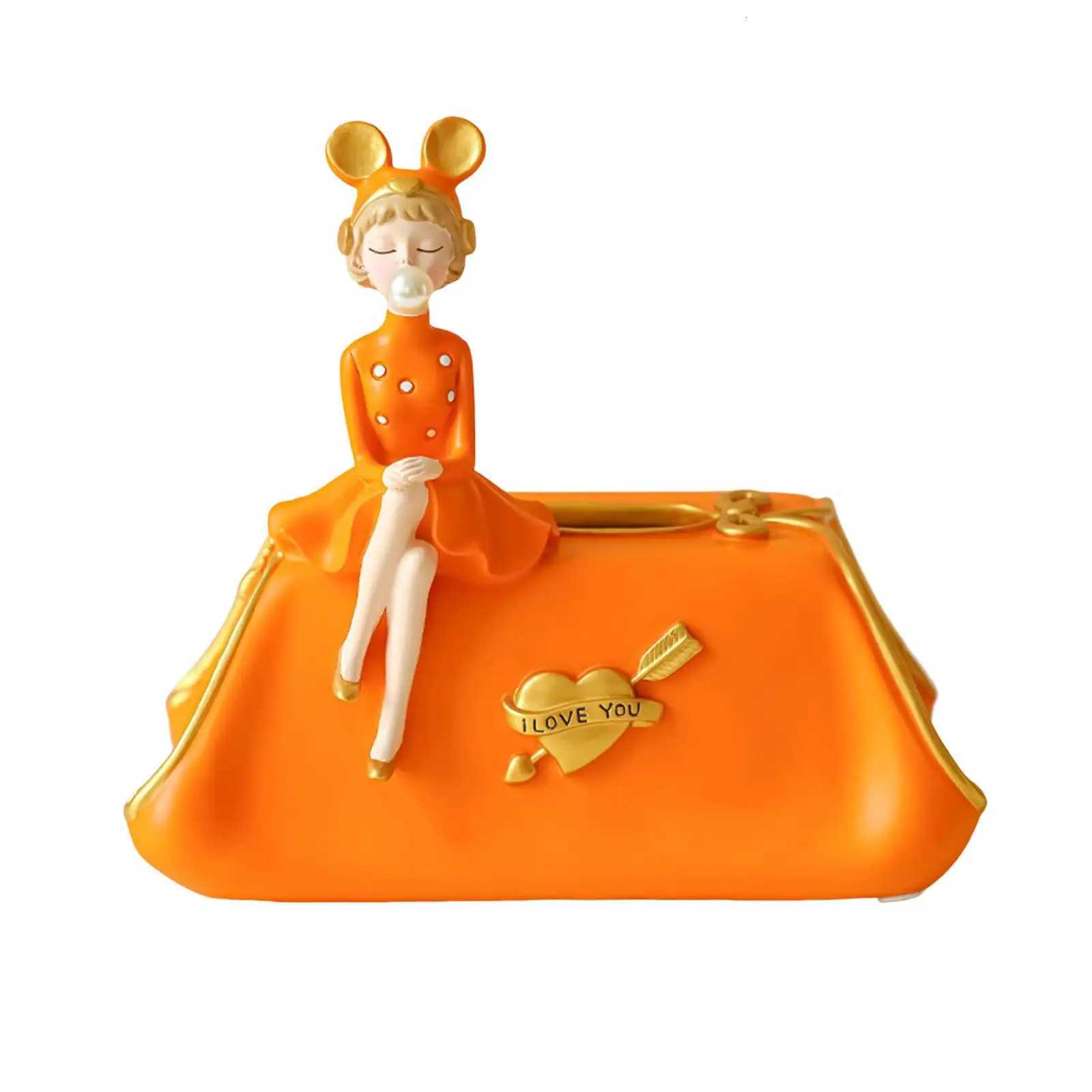 Girl Tissue Box Decorative Ornament for Office Dresser Bedroom C251120