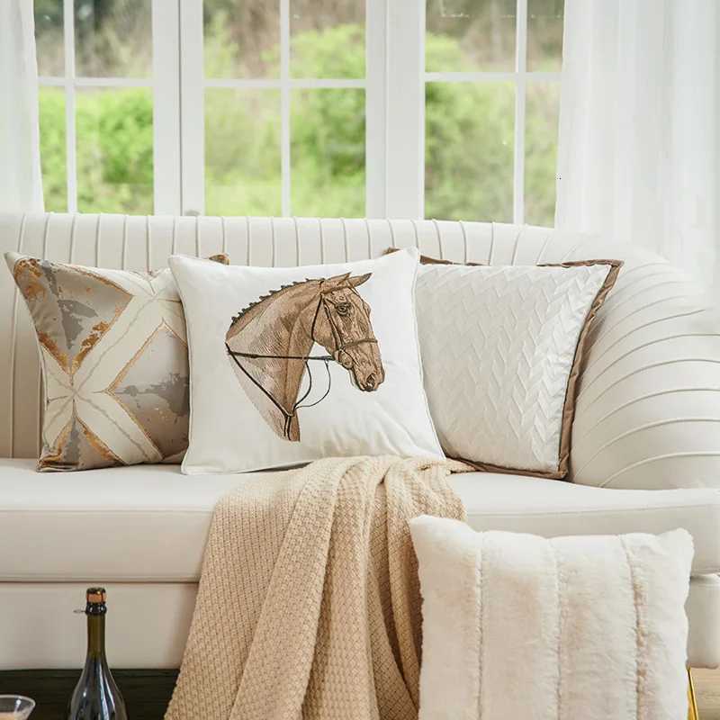 Pillow Case Ivory Cushion Cover Cases 45x45 Geometric High Precision Jaquard for Home Decoration Sofa Luxury Covers Decorative C251120