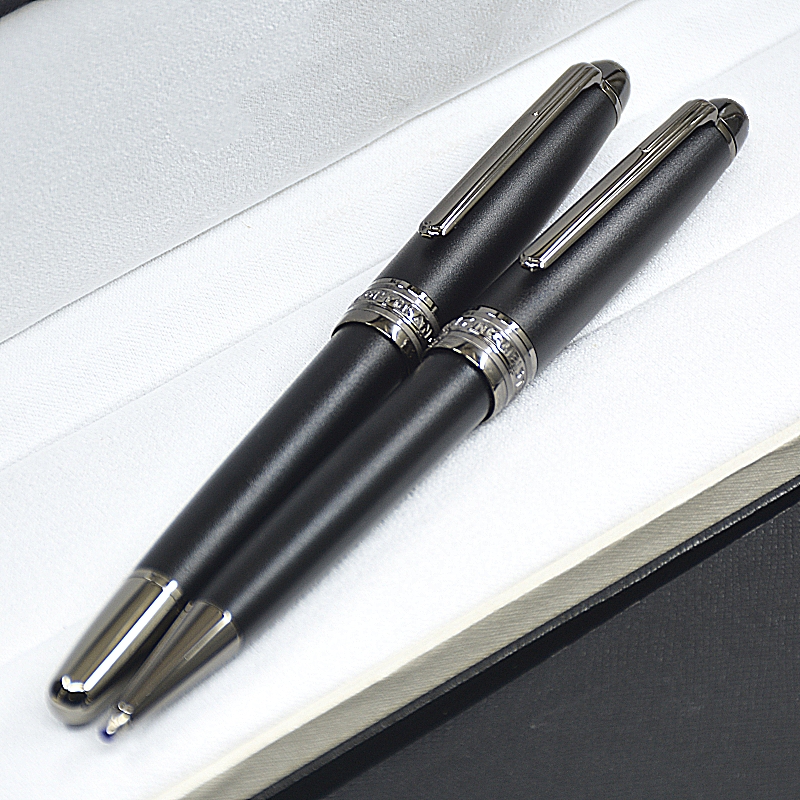 High Quality Monte Msk-163 Matte Black Metal Rollerball Pen Ballpoint Pen Stationery Office School Writing Ink Fountain Pens With Series Number
