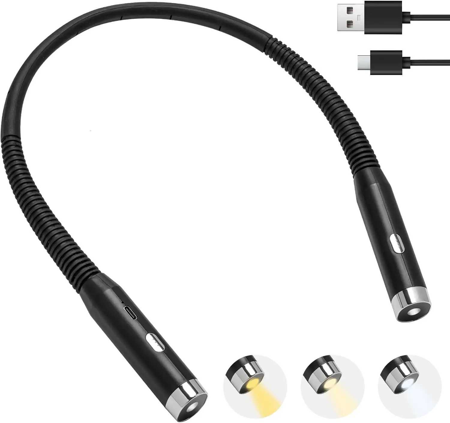 LED Reading Neck Light Usb Rechargeable Book Lamp 360 Flexible Reading Book Light Read Neck Lamp Study Reading Night Light M251120