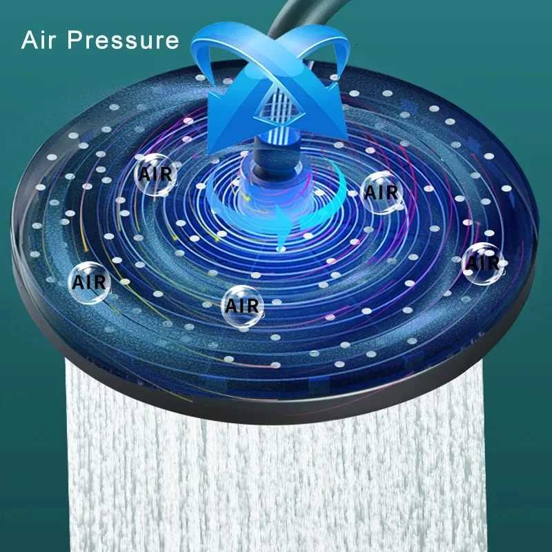 25 CM Large Flow High Pressure Ceiling Mounted Shower Head 5 Modes Big Panel Spray Nozzle Rainfall Supercharge Bathroom ShowerM251120