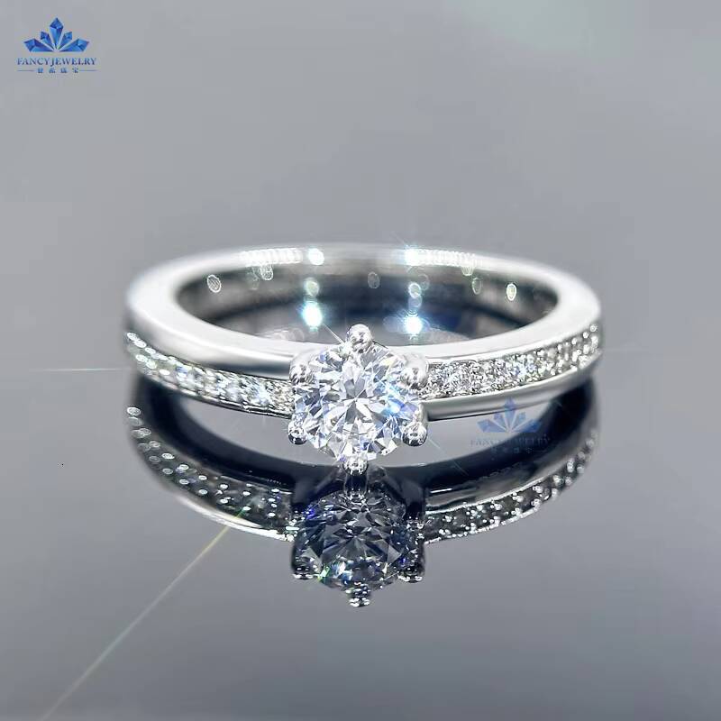 Fancy Jewelry Custom Fine Jewelry 925sliver 14K 18K Gold GRA VVS Diamond Wedding Ring Woman Engagement Moissanite Ring for Women