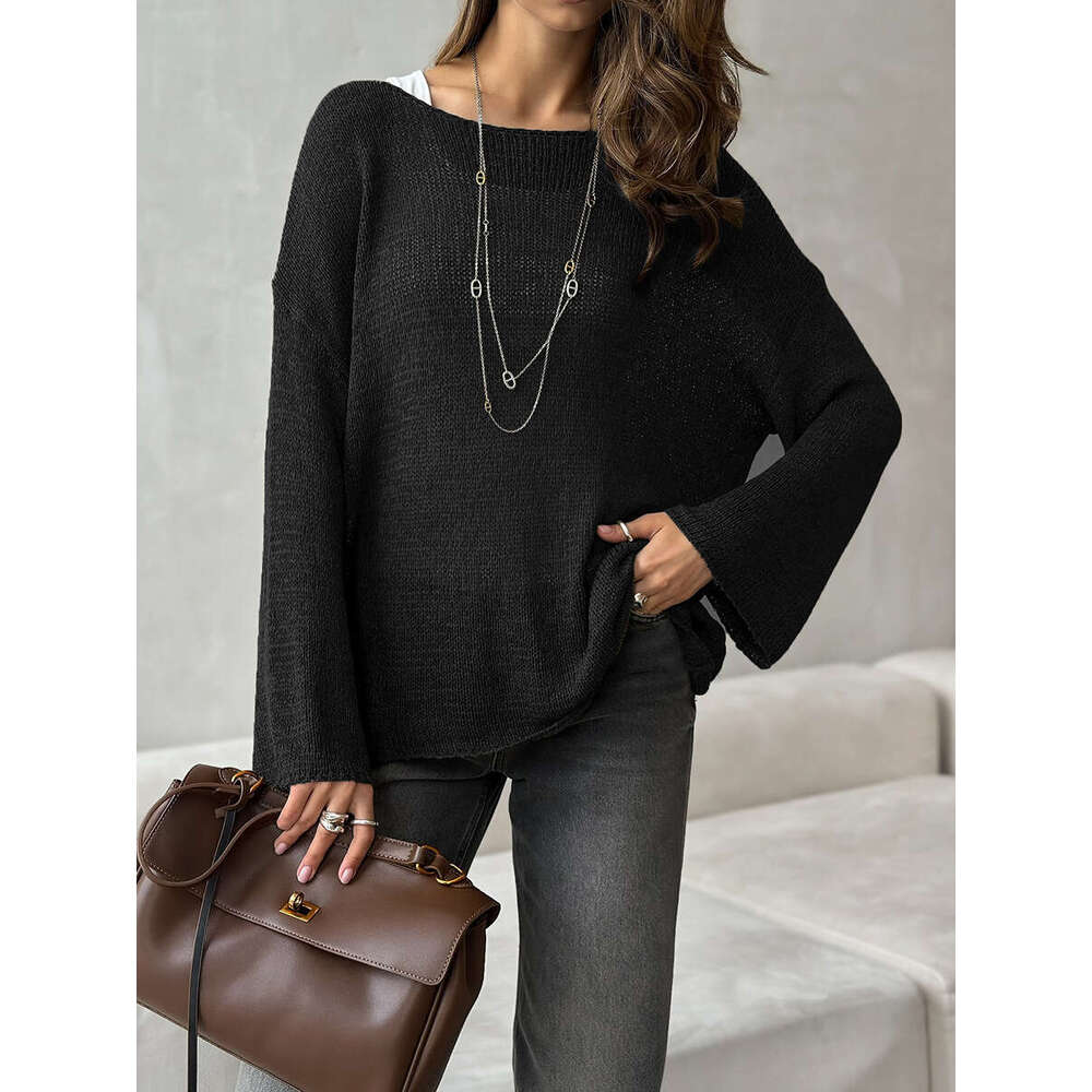 hoodie Women's Wear Simple Solid Color Long Sleeved Spring New Knitted Hollow Top Versatile Casual Sweater jacket