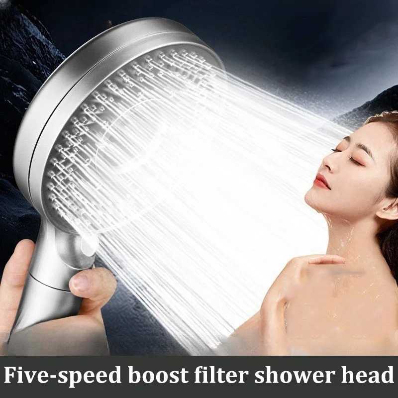 5-speed boost filter rain shower large panel handheld shower head bathroom accessories super strongM251120