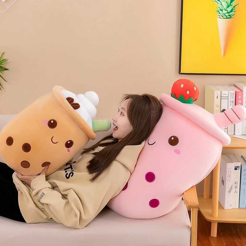 Bubble Tea Boba Plushie Kawaii Room Decor Plush Toy Stuffed Ice Cream Food Milk Tea Soft Hug Cushion Birthday Gift for Kids G251120