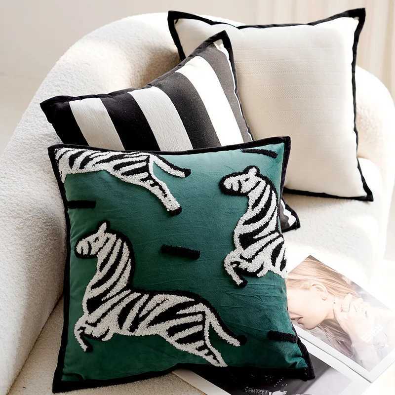 Pillow Case 30x50/45x45CM Luxury Embroidered Throw Cover Pony Animal Stamping Waist Cushion Cover Decor Home Decorative case C251120