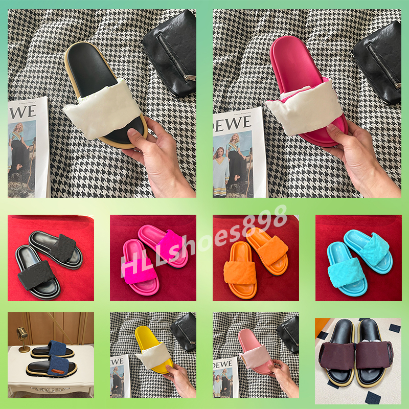 Designer Sandals Pool Pillow Mules Men Women Summer Flat Shoes Comfort Fashion Slippers Slides with Sexy Beach Sandals size 35-45