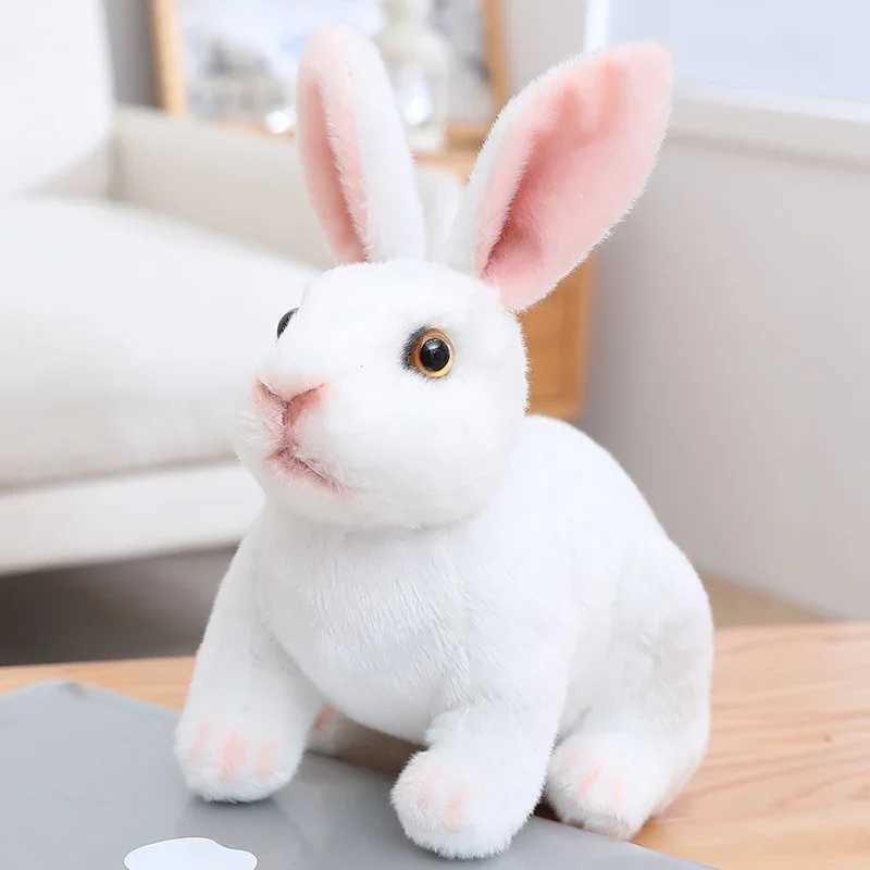 20cm Simulation Cute Rabbit Plush Fur Realistic Kawaii Animal Easter Bunny Rabbit Toy Model Gift Home Decoration G251120