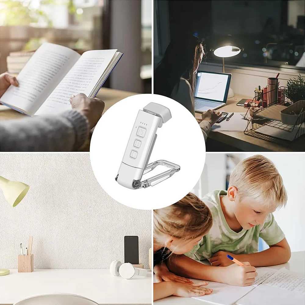 Book Light Reading Light for Bed Reading Rechargeable Portable Clip on LED Reading Light Dimmable Mini USB Powered Desk Lamp M251120