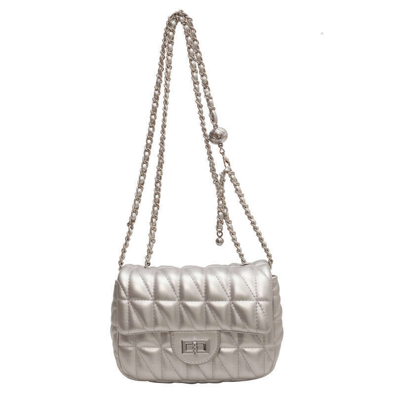 2025 new versatile crossbody women, trendy and fashionable diamond grid chain bag, niche single shoulder small square bag for women