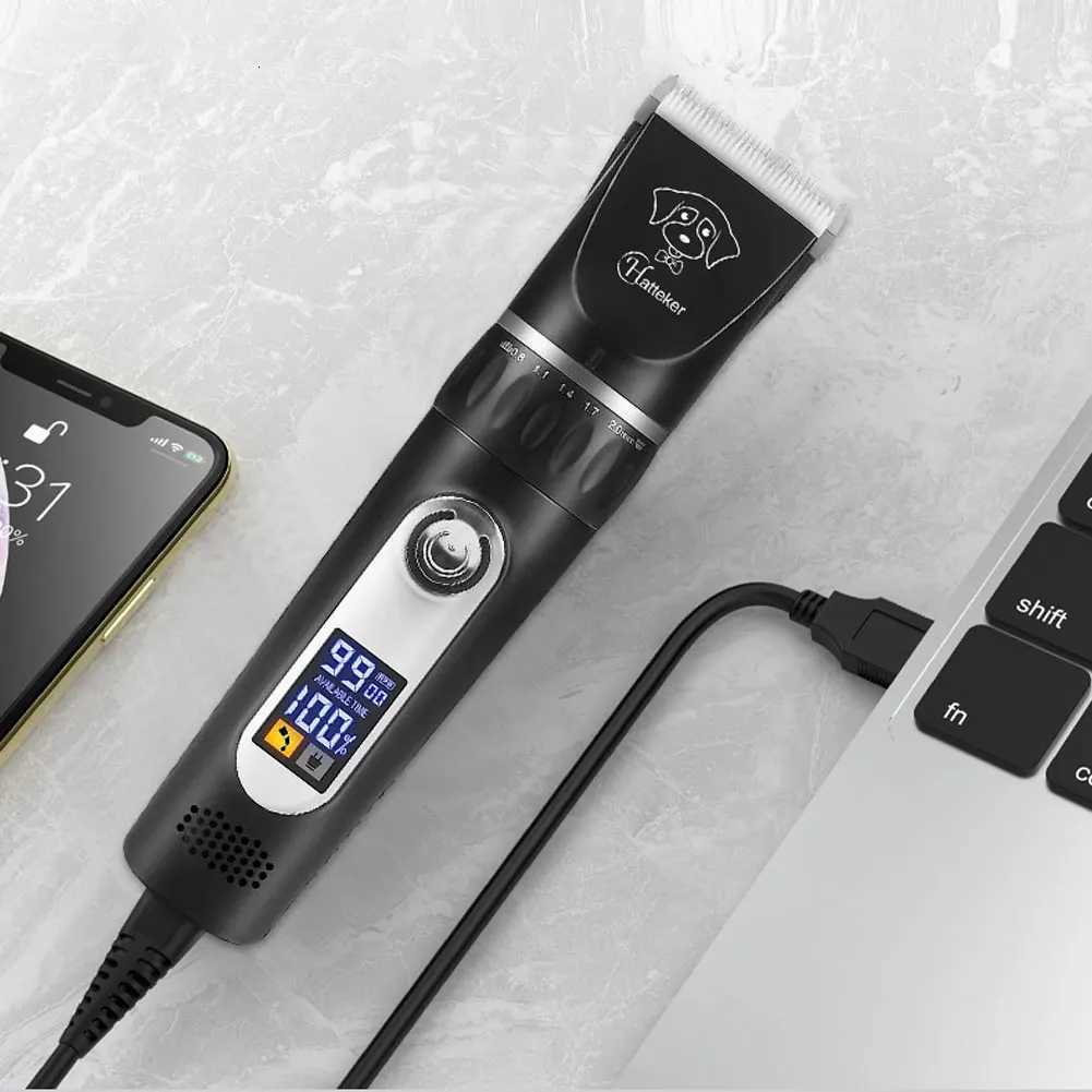 Hatteker Professional Pet Shaver Cats Dogs Hair Cutter Trimmer Dog Grooming Kit Rechargeable Electrical Animal Pet ClippersT251120