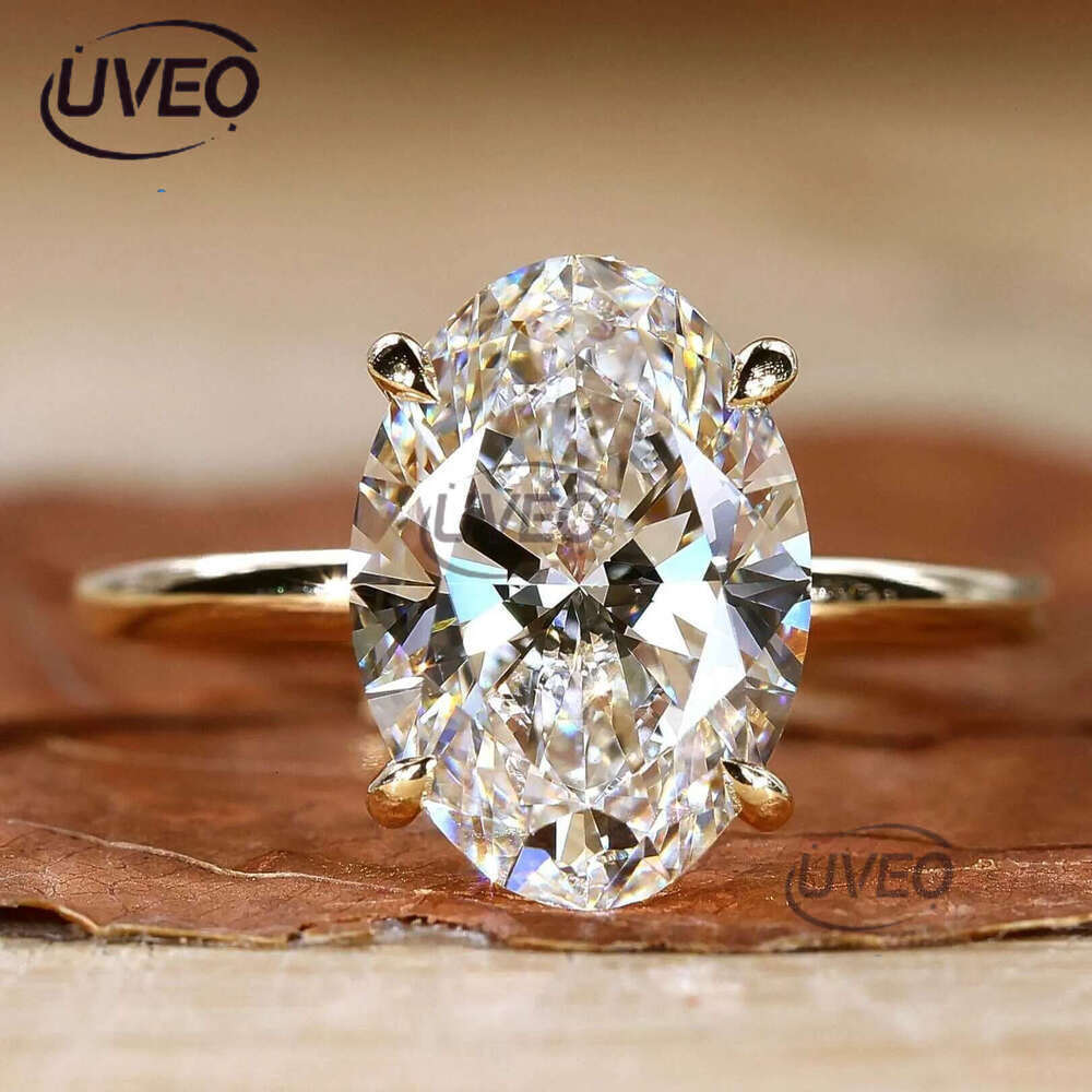 Wholesale 10K 14K Solid Vvs Moissanite Engagement Rings Women Sier Dia Emerald Radiant Oval Cut Gold Ring