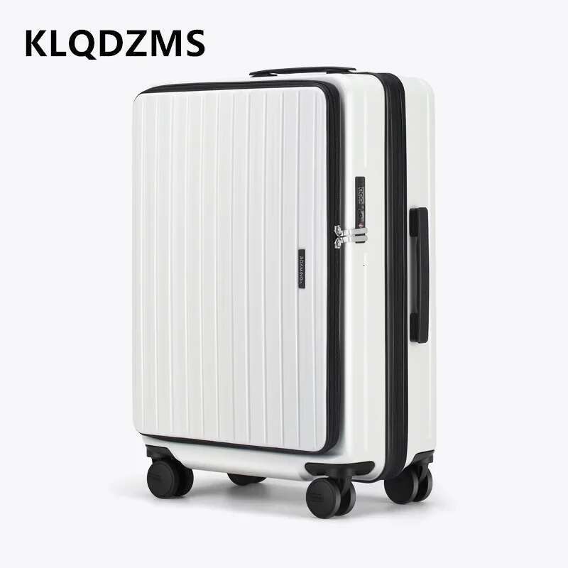 KLQDZMS Travel Lage Side Opening Boarding 20"24 Inch USB Charging Trolley Case ABS+PC Password Box Rolg Suitcase